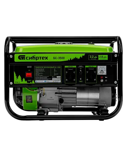 Электростанция бензиновая СИБРТЕХ БС-3500, 3,2 кВт, 230 В, 4-х такт., 15 л, ручной стартер, изображение 7