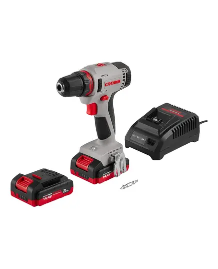 Аккумуляторный шуруповерт CROWN CT21082H-2 BMC, 14 В, 2*2 Ач, Li-ion, 0-380/0-1250 об/мин, 21/35 Нм, БЗП 10 мм, 1.24 кг, изображение 9