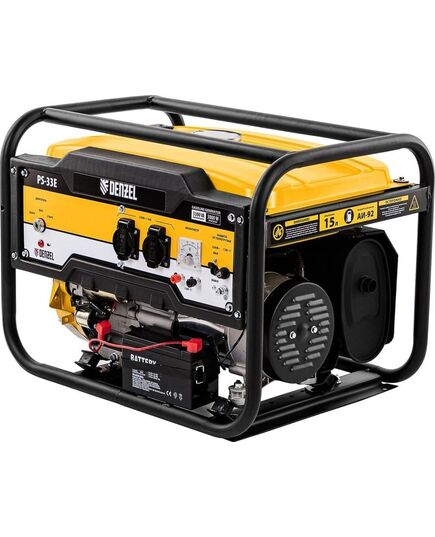 Генератор бензиновый DENZEL PS-33E, 3.3 кВт, 230 В, 15 л, электростартер, изображение 2