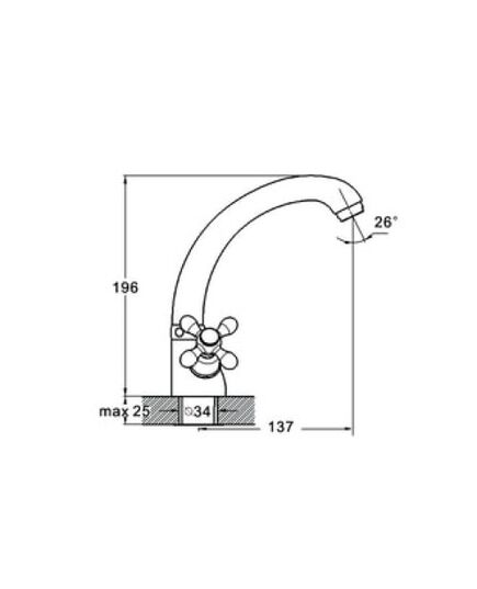 Смеситель ZEGOR DMT4-C722 для кухни на шпильке стандарт, изображение 2