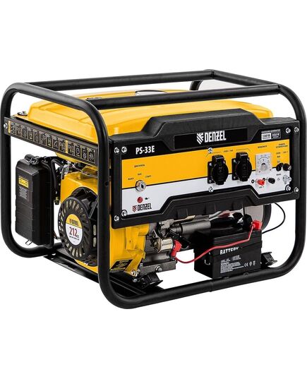 Генератор бензиновый DENZEL PS-33E, 3.3 кВт, 230 В, 15 л, электростартер