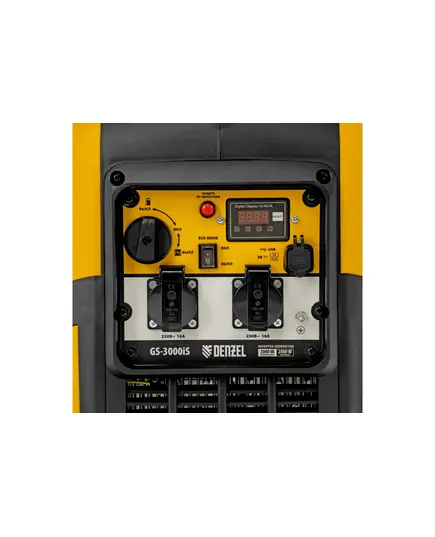 Электростанция бензиновая DENZEL GS-3000iS инверторная, 3.0 кВт, 230 В, закрытый корпус, ручной старт, изображение 7