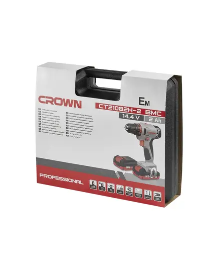 Аккумуляторный шуруповерт CROWN CT21082H-2 BMC, 14 В, 2*2 Ач, Li-ion, 0-380/0-1250 об/мин, 21/35 Нм, БЗП 10 мм, 1.24 кг, изображение 12
