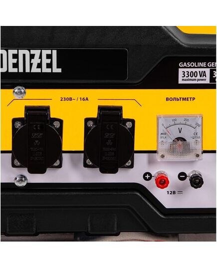 Генератор бензиновый DENZEL PS-33E, 3.3 кВт, 230 В, 15 л, электростартер, изображение 10