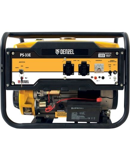 Генератор бензиновый DENZEL PS-33E, 3.3 кВт, 230 В, 15 л, электростартер, изображение 6