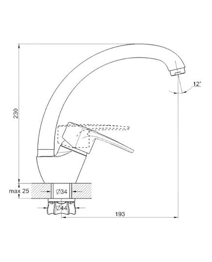 Смеситель ZEGOR YUB4-A181KS для кухонной мойки с пов. круглым изливом, ø40, гайка (корона), песочный, изображение 2
