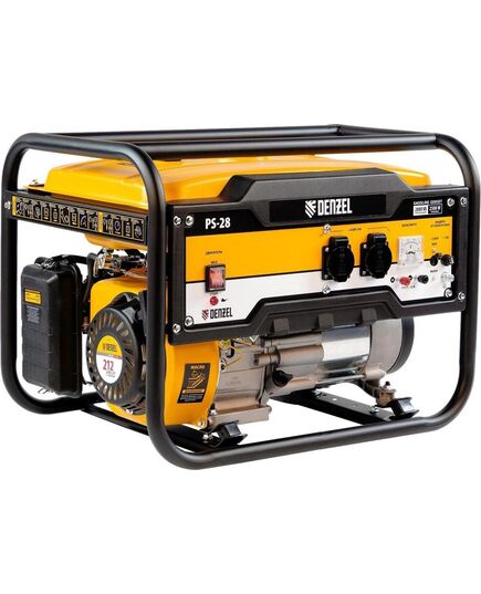 Генератор бензиновый DENZEL PS-28, 2.8 кВт, 230 В, 15 л, ручной стартер