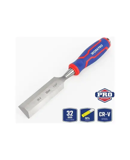 Стамеска-долото WORKPRO 32мм WP243011 CR-V кованная сталь, изображение 2