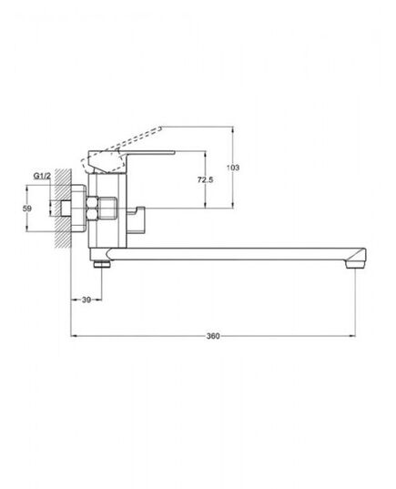 Смеситель ZEGOR LEB7-B123 для ванны с плоским поворотным изливом, ø35, встр. переключение, изображение 2