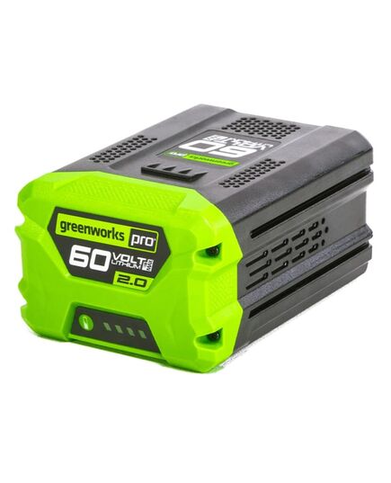 Аккумулятор GREENWORKS G60B2, 60 В, 2 Ач, Li-ion, время зарядки 60 мин (до -20°С)