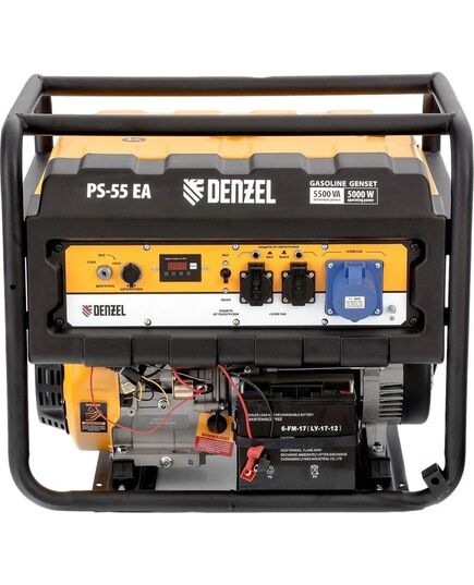 Электростанция бензиновая DENZEL PS-55EA, 5.5 кВт, 230 В, 25 л, коннектор автоматики, электростартер, изображение 6