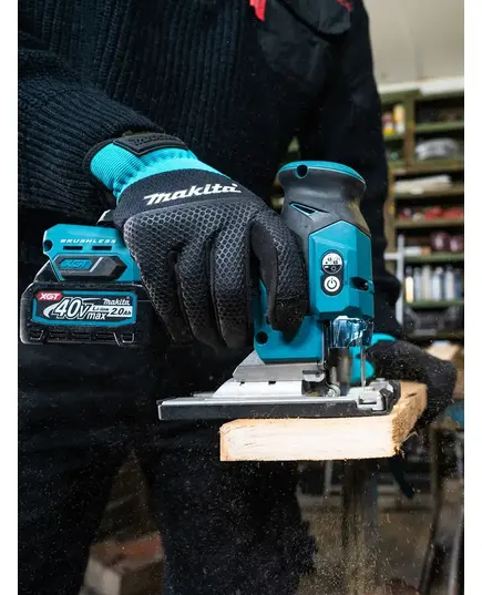 Аккумуляторный лобзик MAKITA JV001GZ01, XGT BL 40В, XPT, Soft no Load, ход 26 мм, рез 135 мм, эл.тормоз, регул. оборотов, бесключ. смена полотна, изображение 9