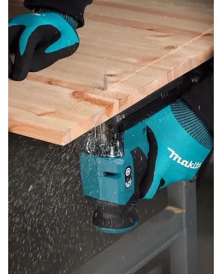 Аккумуляторный лобзик MAKITA JV001GZ01, XGT BL 40В, XPT, Soft no Load, ход 26 мм, рез 135 мм, эл.тормоз, регул. оборотов, бесключ. смена полотна, изображение 8