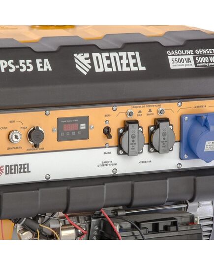 Электростанция бензиновая DENZEL PS-55EA, 5.5 кВт, 230 В, 25 л, коннектор автоматики, электростартер, изображение 9