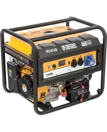 Электростанция бензиновая DENZEL PS-55EA, 5.5 кВт, 230 В, 25 л, коннектор автоматики, электростартер
