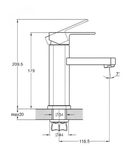 Смеситель ZEGOR LEB1-A123 для умывальника, ø35,, изображение 2
