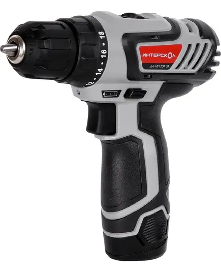 Аккумуляторный шуруповерт ИНТЕРСКОЛ ДА-10/12ЭР 28 ПРОМО 1*2А/ч, картон