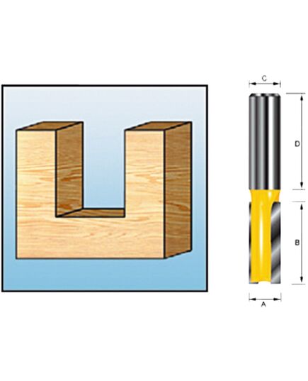 Фреза MAKITA пазовая с 2 режущими кромками "Эконом" 24x25,4x8x57x2T, изображение 3