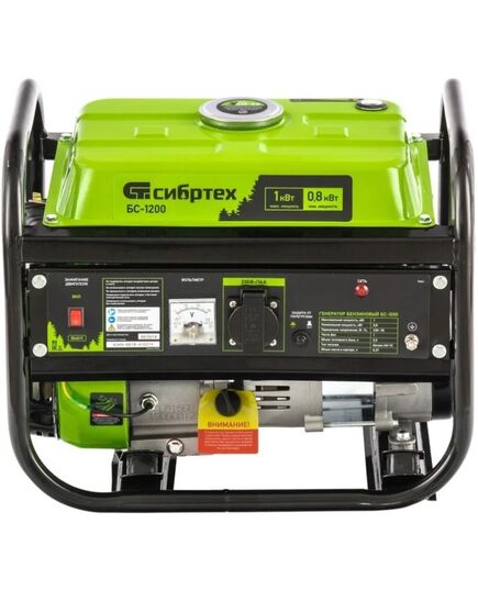 Электростанция бензиновая СИБРТЕХ БС-1200, 1 кВт, 230 В, 4-х такт., 5,5 л, ручной стартер, изображение 2