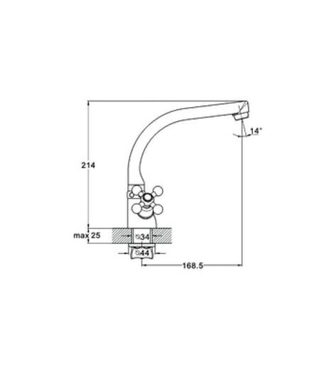 Смеситель ZEGOR DTZ4-D827 для кух. мойки с пов. изливом, кер (1/2) 180°, гайка (корона), изображение 2
