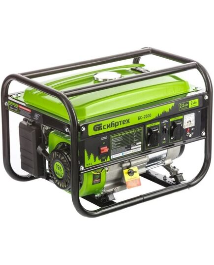 Генератор бензиновый СИБРТЕХ БС-2500, 2.2 кВт, 230 В, 4-х такт., 15 л, ручной стартер