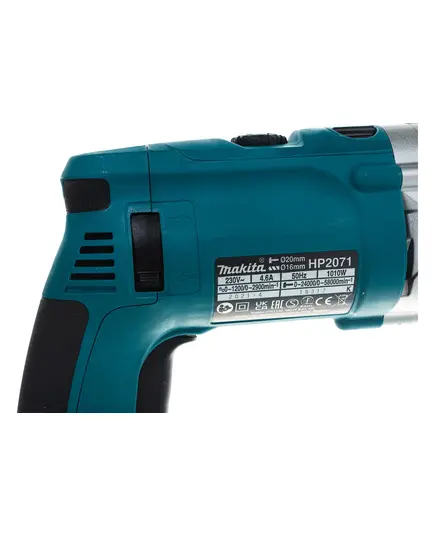 Дрель ударная MAKITA HP 2071, 1 кВт, 0-1200/0-2900 об/мин, БЗП 13 мм, 2.4 кг, кейс пласт., изображение 6