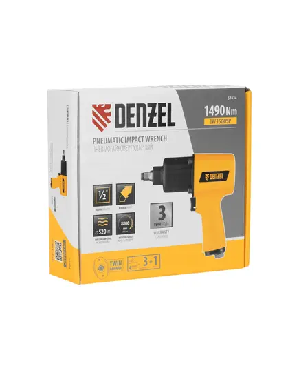 Гайковерт пневмат. DENZEL IW1500SP ударный, 1/2" 8800об/мин 1490Нм, изображение 12