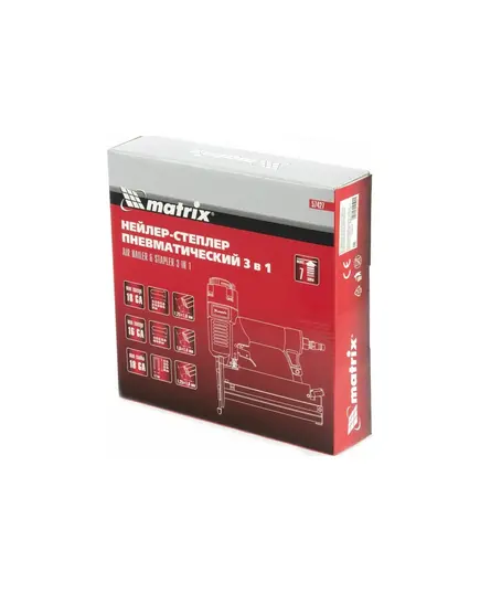 Нейлер-степлер Matrix пнев. 3 в 1, с рег. глуб., гвозди 18GA, гвозди 16GA, скобы 18 GA, изображение 11