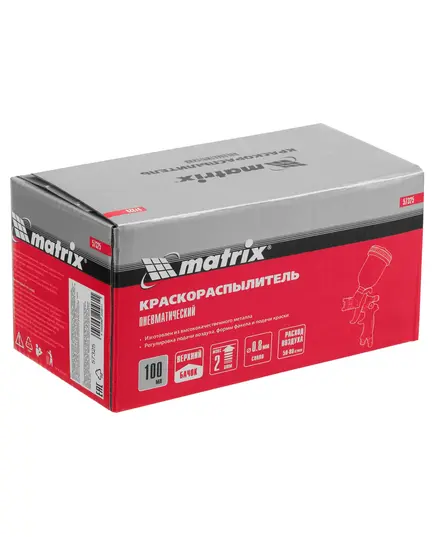 Краскораспылитель Matrix HVLP пневматический с верхним бачком V= 0.1 л, сопло диаметром 0.8 мм, изображение 9