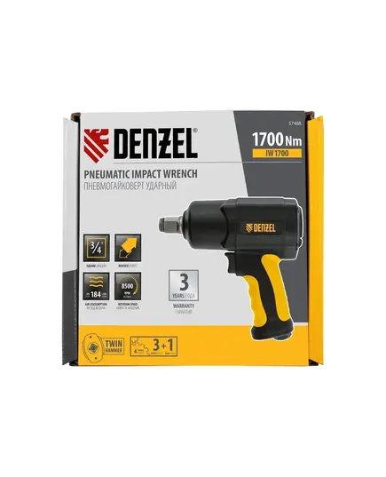 Ударный пневмогайковерт Denzel IW1700, 3/4", 8500 об/мин, 1700 Нм/, изображение 7