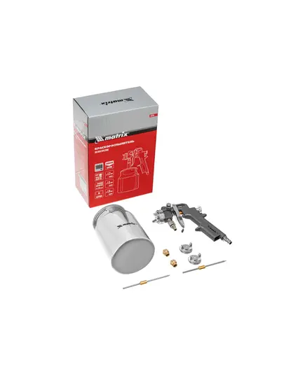 Краскораспылитель пневмат. Matrix с нижним бачком V=1,0 л, сопла диаметром 1.2, 1.5 и 1.8 мм, изображение 9