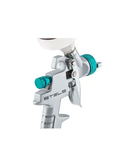 Краскораспылитель пневматический STELS AG 810 HVLP, гравитационный, сопло 0,8 мм и 1 мм, изображение 5