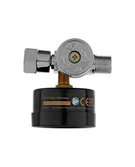 Регулятор давления с манометром для краскораспылителя Denzel K1500, 12 бар, 1/4", изображение 4