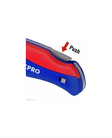 Нож WORKPRO складной + 6 лезвий, Прорезиненный упор для большого пальца Механизм быстрой смены Запирающееся лезвие Лезвия хранятся в рукоятке из легк, изображение 6