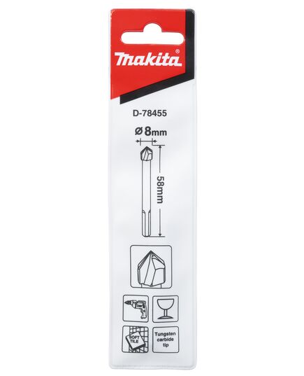 Сверло по кафелю и стеклу MAKITA 8x58 GEN2 (D-78455), изображение 3