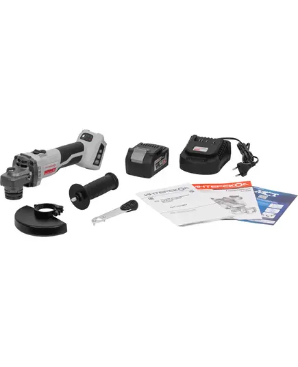 Аккумуляторная угловая шлиф. машина ИНТЕРСКОЛ УШМ-125/18ВЭ, 4 А/ч, ЗУ, бесщеточный двигатель, изображение 4