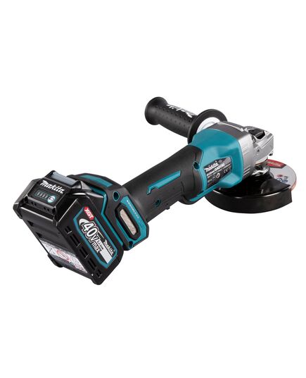 Акк. угловая шлиф. машина MAKITA GA013GM201, б\щет, ф 125 мм, 40 В, 2х4 Ач Li-ion, 8500 об\м, 2.9-3.5 кг, клавиш., тормоз, anti-restart, AFT, ADT, XGT, изображение 4