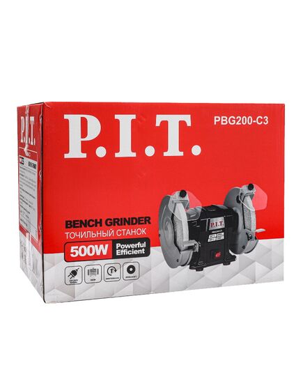 Точило P.I.T. PBG200-C3, 500 Вт, 2950 об/мин, Ø 200х12,7х20/200х16х20 мм, пылезащита, изображение 4