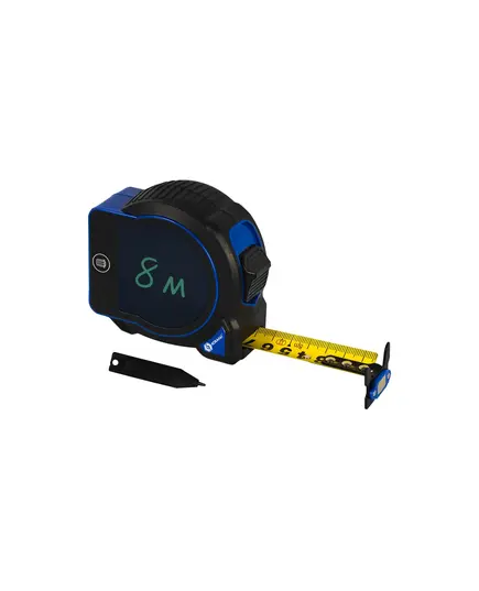 Рулетка КОБАЛЬТ УЛЬТРА 8м х 25мм, окно для записей, пласт.корпус, мех.стопор, нейл.покр.ленты 0.12 мм, усил. магнит, блист.подвес, изображение 2