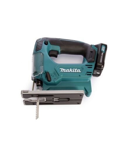 Аккумуляторный лобзик MAKITA JV101DWAE, 10.8 В, 2х2 Ач Li-ion (слайдер), 0-2900 об\м, ход 18 мм, рез 65 мм, 1.9 кг, чем, 3-маятн, изображение 7