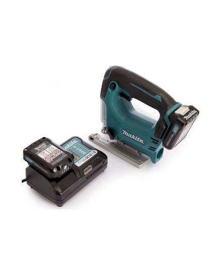 Аккумуляторный лобзик MAKITA JV101DWAE, 10.8 В, 2х2 Ач Li-ion (слайдер), 0-2900 об\м, ход 18 мм, рез 65 мм, 1.9 кг, чем, 3-маятн, изображение 8