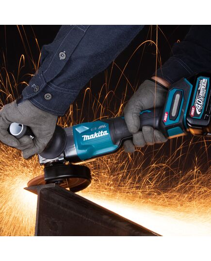 Акк. угловая шлиф. машина MAKITA GA013GM201, б\щет, ф 125 мм, 40 В, 2х4 Ач Li-ion, 8500 об\м, 2.9-3.5 кг, клавиш., тормоз, anti-restart, AFT, ADT, XGT, изображение 16
