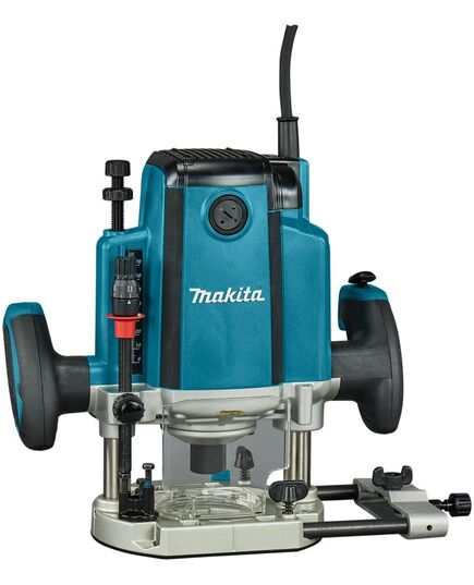 Фрезер MAKITA RP1803X02, погружной, 1650 Вт, 12 мм, гл. погруж. 0-70 мм, 22000 об/мин, пл. пуск, защ. от непр. включения, тормоз, микролифт, изображение 2