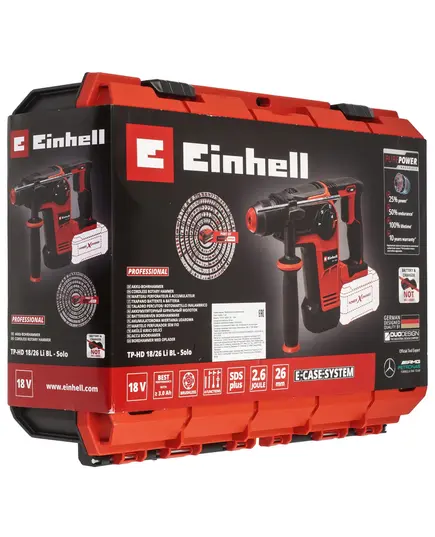 Аккумуляторный перфоратор EINHELL PXC TP-HD 18/26 Li BL, 18 В 1х5.2 Ач, Li-ion, SDS+, 2.6 Дж, 26 мм, 3 режима, изображение 7