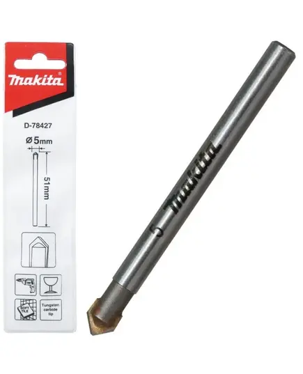 Сверло по кафелю и стеклу MAKITA 5x51 GEN2 (D-78427), изображение 3