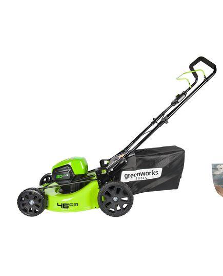 Аккумуляторная газонокосилка GREENWORKS GD60LM46HP, 60В, 4 А.ч, зу, шир. скаш. 46 см, 60 л, 7 уровней, б/щ, 3в1, мульч, без АКБ и ЗУ, изображение 3