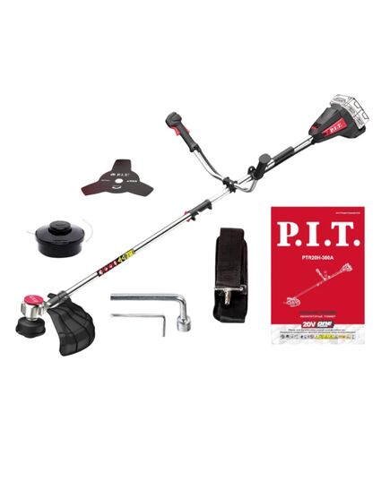 Аккумулятоный триммер P.I.T. бесщёточный PTR20H-380A SOLO (20В+20В, 6500 об., Ø255/380 мм, нижний двигатель), изображение 4
