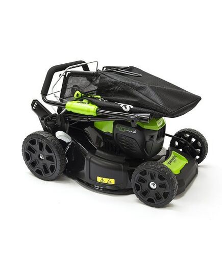 Аккумуляторная газонокосилка GREENWORKS 40В, бесщеточная, самоходная, 46 см, 55 л, 25-80 мм, 28 кг, с АКБ 5А.ч. и ЗУ (2506807UG), изображение 8