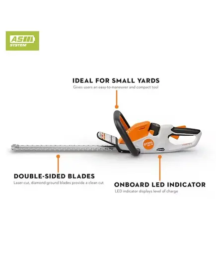Аккумуляторный кусторез STIHL HSA30 SET (AS2+AL1), 45 см, 10 В, 2 кг, изображение 2