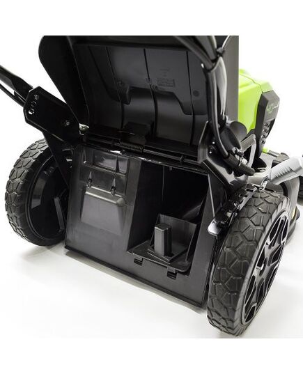 Аккумуляторная газонокосилка GREENWORKS 40В, бесщеточная, самоходная, 46 см, 55 л, 25-80 мм, 28 кг, с АКБ 5А.ч. и ЗУ (2506807UG), изображение 4